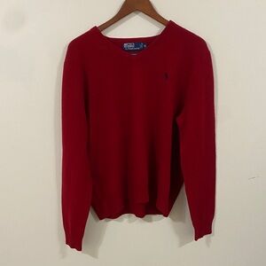Ralph Lauren Classic Red V-Neck Sweater